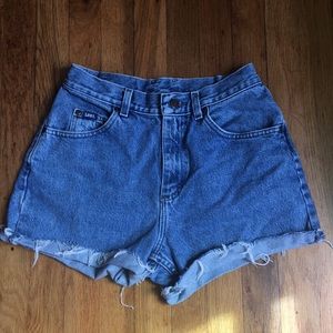 High waisted jean shorts